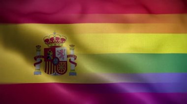 LGBT İspanya Bayrak Döngüsü Arkaplan 4K