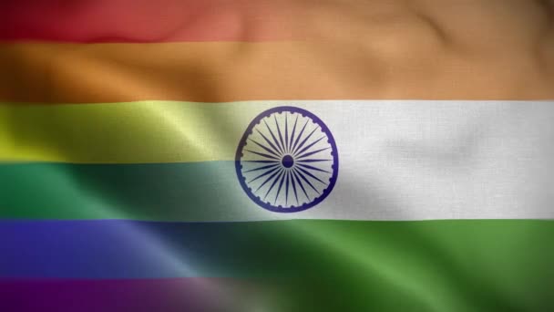 Hbtq Indien Flagga Loop Bakgrund — Stockvideo