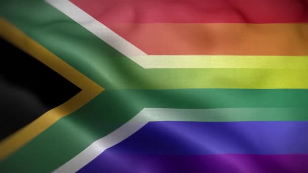 Fondo Bucle Bandera Lgbt Sudáfrica — Vídeos de Stock