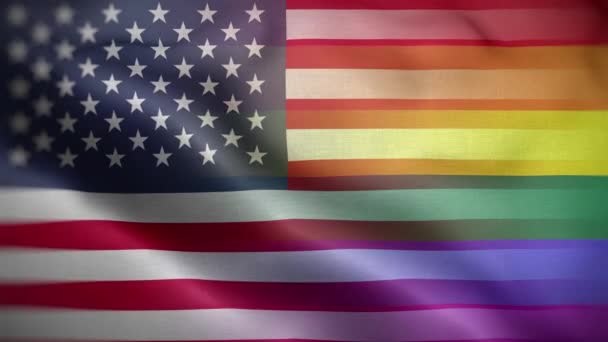 Lgbt United States Flag Loop Background — Αρχείο Βίντεο