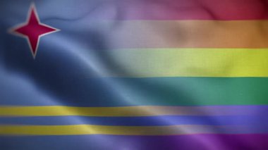 LGBT Aruba Bayrak Döngüsü Arkaplan 4K