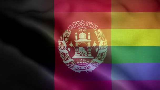 Lgbt阿富汗国旗圈背景4K — 图库视频影像
