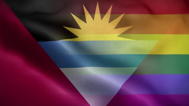 Hbtq Antigua Och Barbuda Flagg Loop Bakgrund — Stockvideo