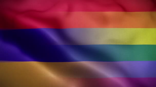 Lgbt Armenien Flagge Schleife Hintergrund — Stockvideo