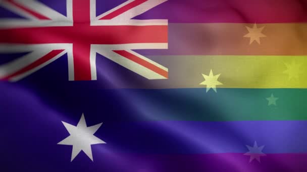 Fondo Del Lazo Bandera Lgbt Australia — Vídeo de stock