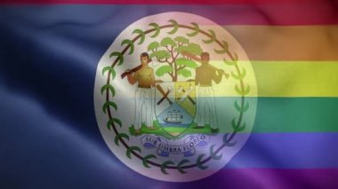 LGBT Belize Bayrak Döngüsü Arkaplan 4K