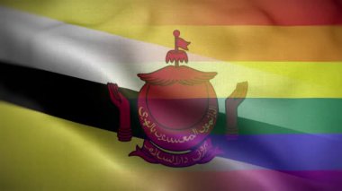 LGBT Brunei Bayrak Döngüsü Arkaplan 4K