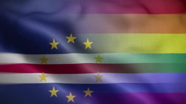LGBT Cape Verde Bayrak Döngüsü Arkaplan 4K
