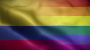 LGBT Kolombiya Bayrak Döngüsü Arkaplan 4K