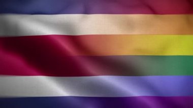 LGBT Kosta Rika Bayrak Döngüsü 4K