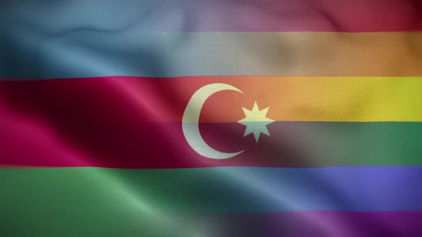 Lgbt Azerbaijan Flag Loop Latar Belakang — Stok Video