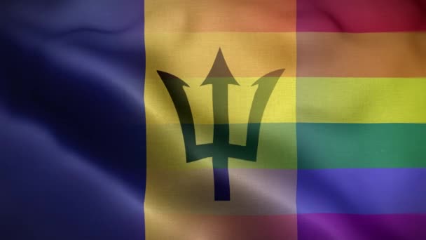 Lgbt Barbados Bandeira Loop Fundo — Vídeo de Stock