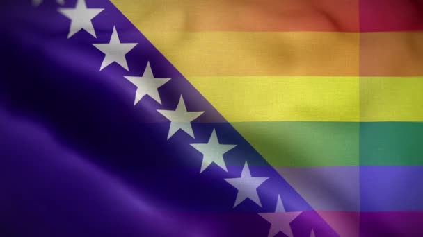 Lgbt Bosnia Herzegovina Bandera Loop Antecedentes — Vídeos de Stock