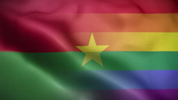 Lgbt Burkina Faso Bandera Loop Fondo — Vídeos de Stock