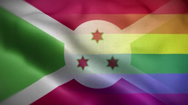 Fondo Bucle Bandera Burundi Lgbt — Vídeos de Stock