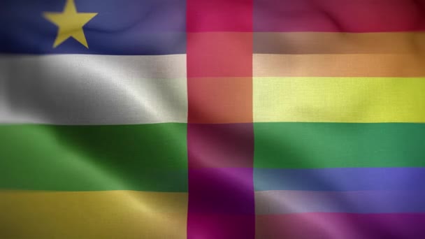 Lgbt Den Centralafrikanske Republik Flag Loop Baggrund – Stock-video