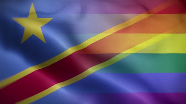Lgbt Kongo Demokratická Republika Vlajky Smyčka Pozadí — Stock video