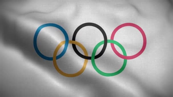 奥运会旗圈背景4K — 图库视频影像