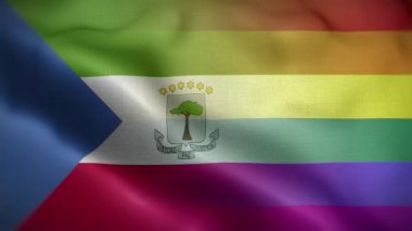 LGBT Ekvator Ginesi Bayrak Döngüsü Arkaplan 4K