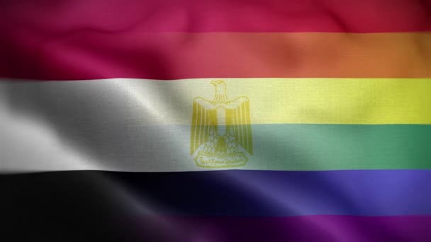 Hbtq Egypten Flagga Loop Bakgrund — Stockvideo