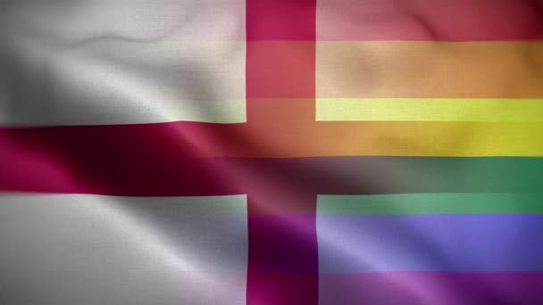 Lgbt英格兰国旗圈背景4K — 图库视频影像