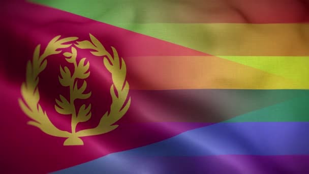 Lgbt Eritrea Bandera Loop Fondo — Vídeo de stock