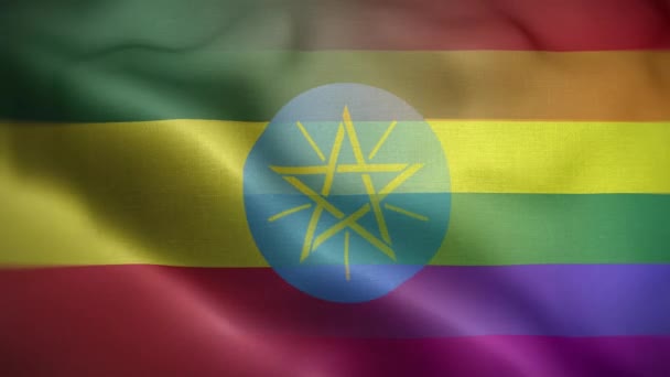 Lgbt Ethiopië Flag Loop Achtergrond — Stockvideo