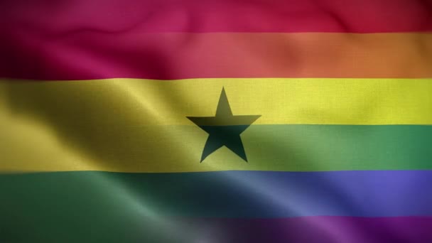 Fondo Del Lazo Bandera Lgbt Ghana — Vídeo de stock