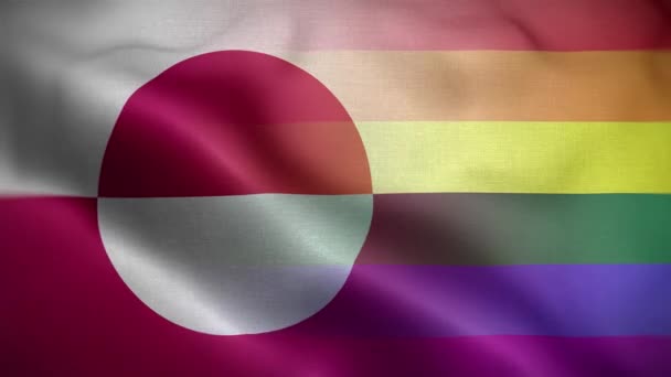 Fondo Bucle Bandera Groenlandia Lgbt — Vídeos de Stock