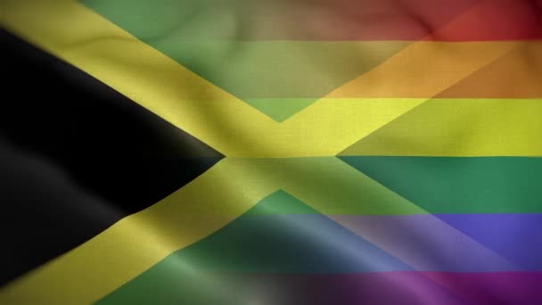 Antecedentes Del Lazo Bandera Lgbt Jamaica — Vídeos de Stock