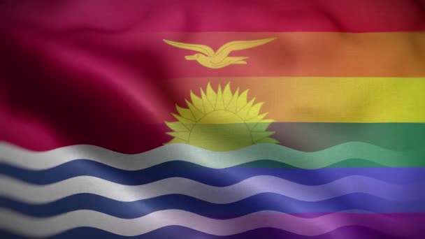 Lgbt Kiribati Bandeira Loop Fundo — Vídeo de Stock