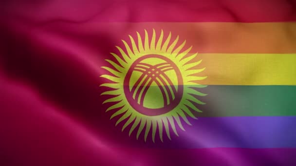 Pętla Flagi Lgbt Kirgistan Tle — Wideo stockowe