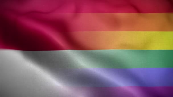 Lgbt Mónaco Bandera Loop Fondo — Vídeos de Stock