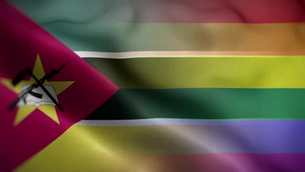 Fundo Laço Bandeira Lgbt Moçambique — Vídeo de Stock