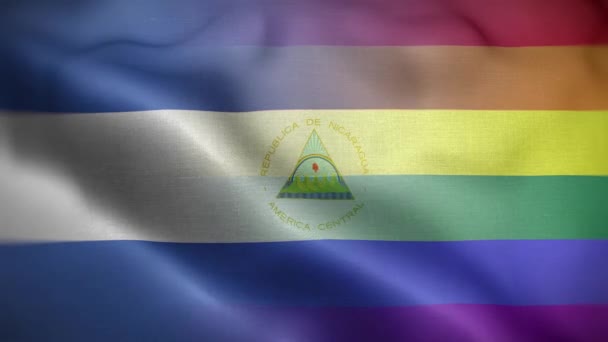 Lgbt Nikaragua Flaga Pętla Tle — Wideo stockowe