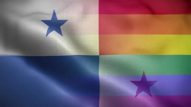 Lgbt Panama Flagge Schleife Hintergrund — Stockvideo