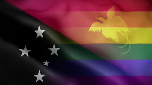 Lgbt Papua Nueva Guinea Fondo Bucle Bandera — Vídeos de Stock