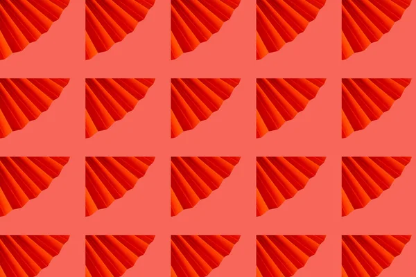 Grafisches Musterkonzept Origami Aus Rotem Papier Auf Rotem Hintergrund — Stockfoto