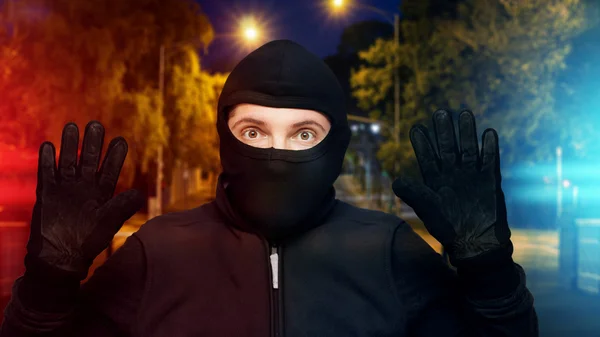 Surprised burglar stopped — Stock Photo, Image