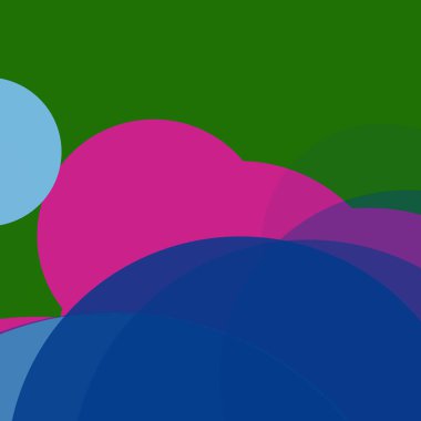 Benekli düz şekiller renkli arkaplan soyut basit daireler baloncuk iş deseni tasarımı