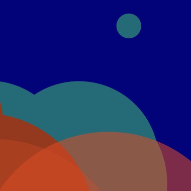 Düz şekiller renkli arkaplan benekli soyut daireler baloncuk iş deseni tasarımı