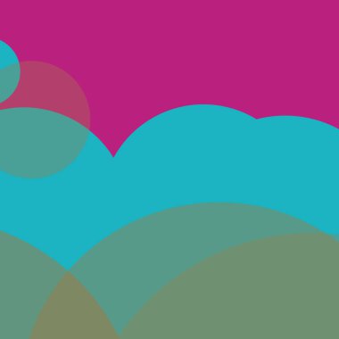 Düz şekiller renkli arkaplan benekli soyut daireler baloncuk iş deseni tasarımı