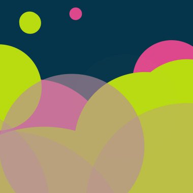 Düz şekiller renkli arkaplan benekli soyut daireler baloncuk iş deseni tasarımı