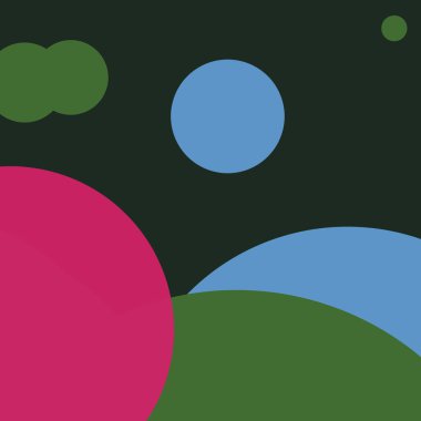 Düz şekiller renkli arkaplan benekli soyut daireler baloncuk iş deseni tasarımı