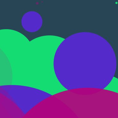 Renkli düz, basit, soyut daireler, kabarcık iş arka planı tasarımı