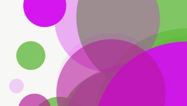 Beyaz arkaplan ile renkli, modern, soyut yuvarlak daireler.