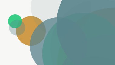 Beyaz arkaplan ile renkli, modern, soyut yuvarlak daireler.