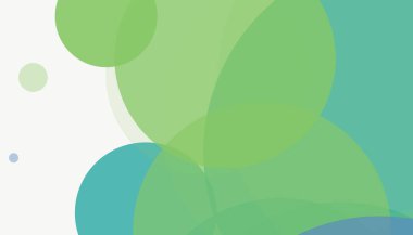 Beyaz arkaplan ile renkli, modern, soyut yuvarlak daireler.