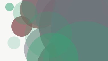 Beyaz arkaplan ile renkli, modern, soyut yuvarlak daireler.