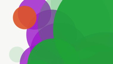 Beyaz arkaplan ile renkli, modern, soyut yuvarlak daireler.